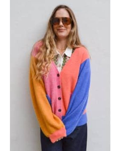 Lowie Alpaca Colourblock Cardigan M - Multicolor