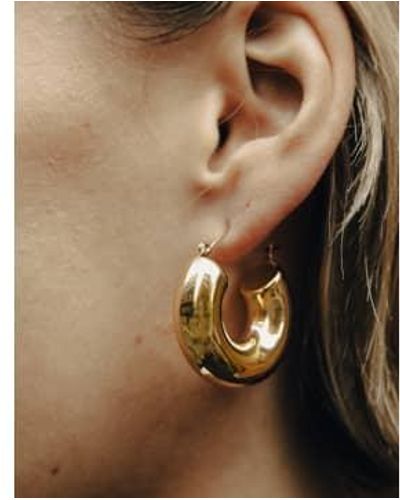 Nordic Muse Bold Hoop Earrings, 18k Tarnish-free Waterproof - Brown
