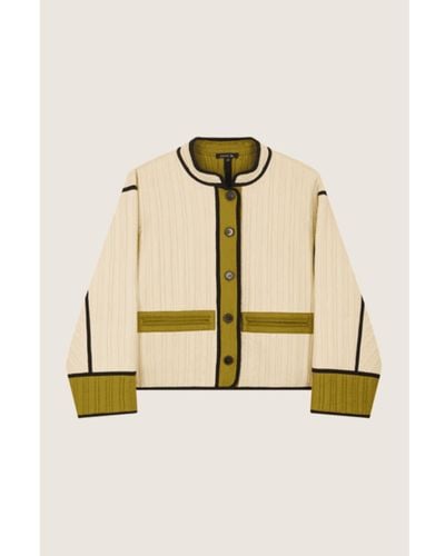Soeur Patchouli Tricolour Cotton Voile Jacket - Natural