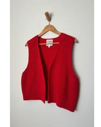 LE BON SHOPPE Chilli Pepper Granny Sweater Vest M/l - Red
