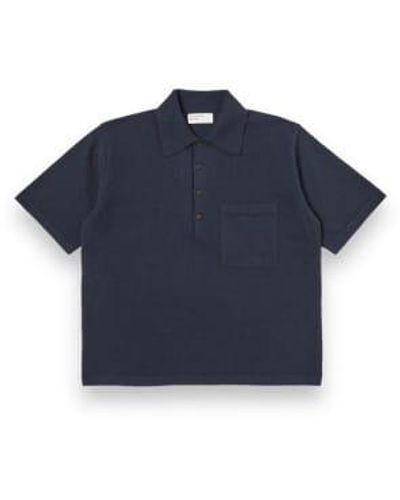 Universal Works Camisa punto jueve eco cotton 30453 - Azul
