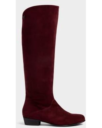 Vienty Knee High Bordeaux Suede Boot Size 6 / 39 - Red