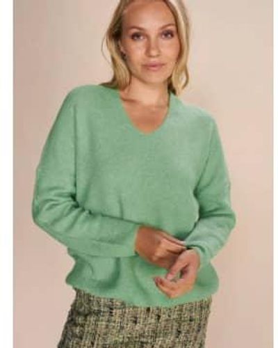 Mos Mosh Thora V Neck Sweater 1 - Verde