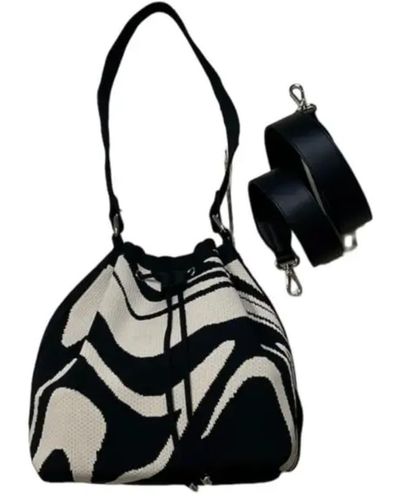 Made by moi Selection Black Wave Bucket Bag