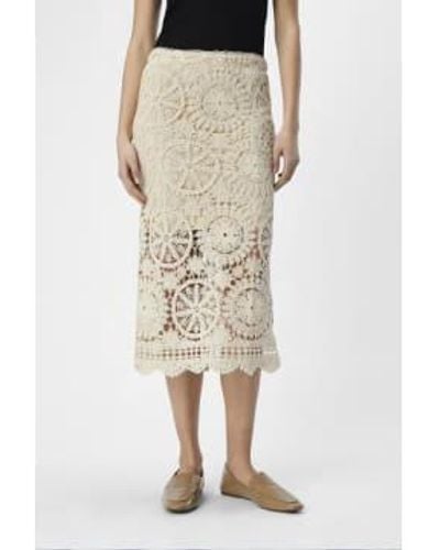 Object Petra Sandshell Knit Midi Skirt Xs - Natural