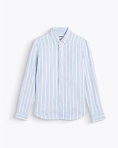 Homecore Chemise tokyo hemp /white stripes - Bleu
