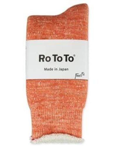 RoToTo Double Face Merino Wool Socks Small - Orange