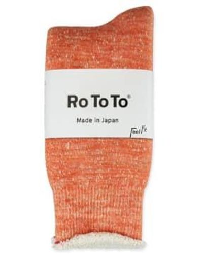 RoToTo Chaussettes double face en laine mérinos - Orange