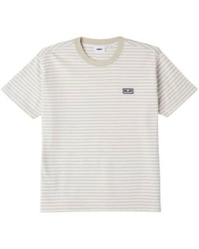 Obey Established Works Stripe T-shirt Clay Medium - White