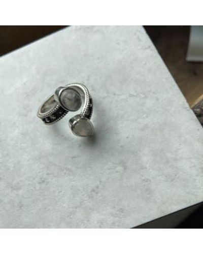CollardManson Double Stone Ring 6 - Gray