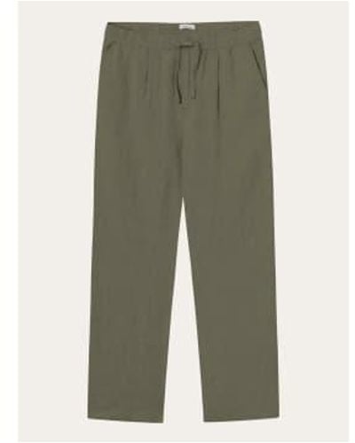 Knowledge Cotton 1070003 Loose Linen Pant 1068 Burned - Green