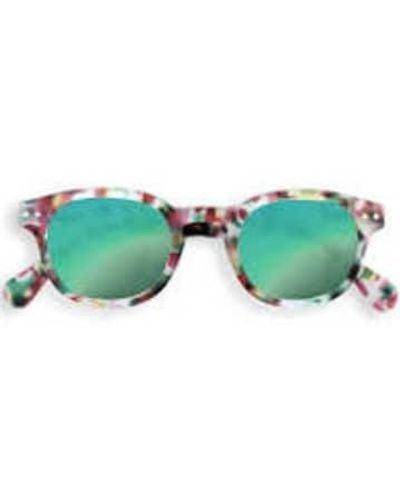 Izipizi Shape C Tortoiseshell Sun Reading Glasses With Mirror Lenses - Green