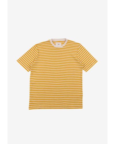 Folk Tee rayas clásicas amarillas y ecru - Amarillo