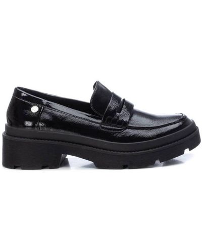 Xti Patent Leather Chunky Loafer - Black