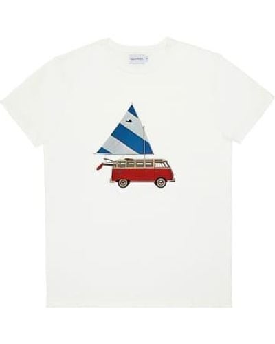 Bask In The Sun T Shirt Combi Voilier - Bianco