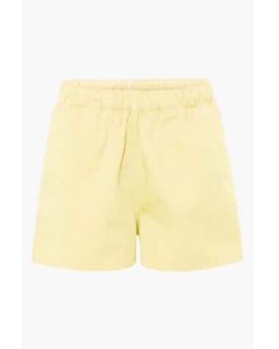 COLORFUL STANDARD Shorts de sarga orgánica amarillo suave