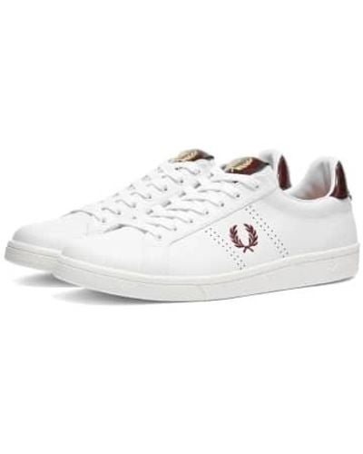 Fred Perry B721 leather tab - Blanco