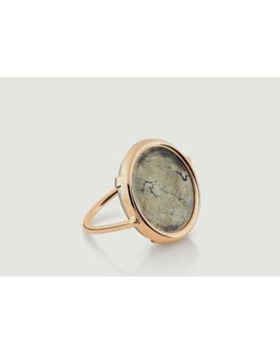 Ginette NY Bague pyrite or rose - Blanc