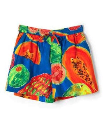 Damson Madder Papaya Print Pull On Shorts - Rosso
