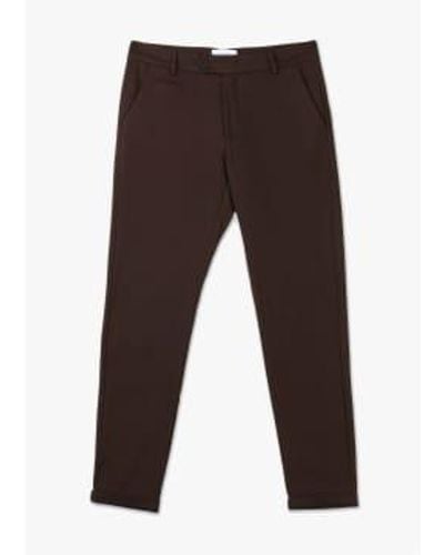 Les Deux S Como Herringbone Suit Trousers - Brown