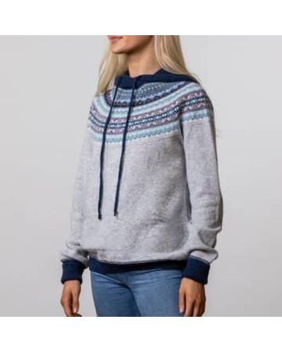 ERIBE Knitwear Alpine Lambswool Hoody Sweater Or Arctic - Grigio