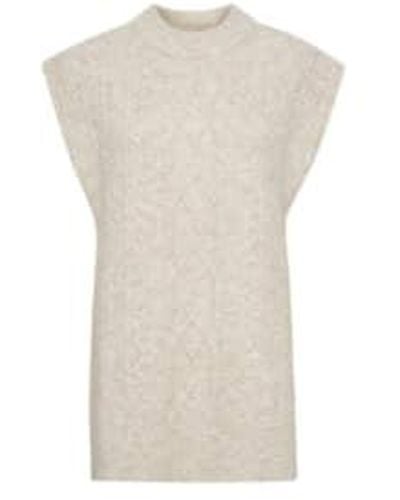 Soaked In Luxury Adela Cable Knit Vest S - Natural