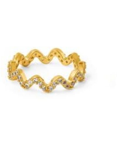 Orelia Pave Wave Ring - Metallic