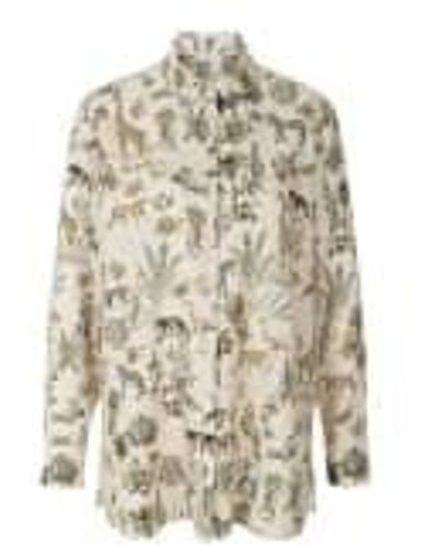 Riani Sahara Print Long Sleeve Shirt Col 862 Size 14 - Bianco