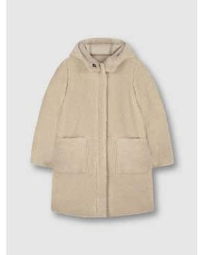 Rino & Pelle Alina Reversible Hooded Coat Stone Uk 16 - Natural