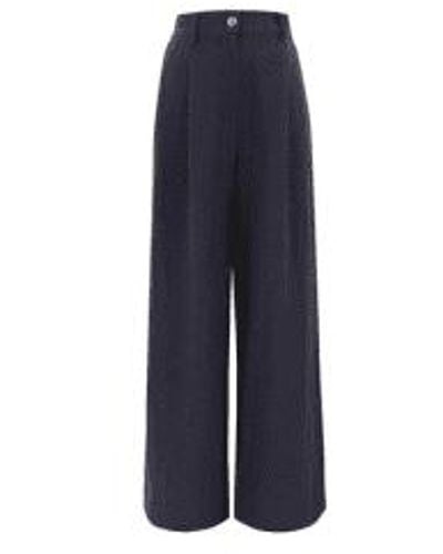 FRNCH Philo Wide Leg Trousers In Bleumarine From - Blu
