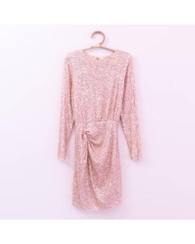 Sophie and Lucie Robe sequin avec noeud - Rose