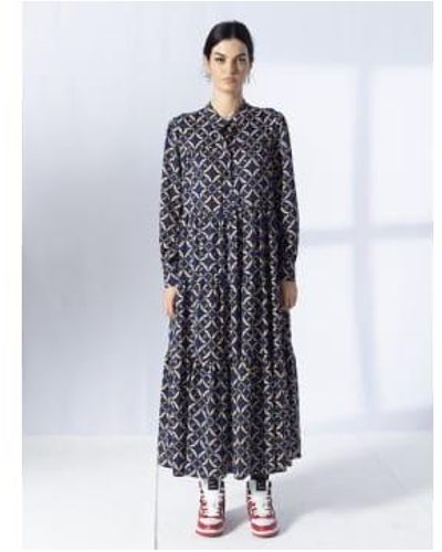 Anonyme Printed Maxi Dress Xs - Blue