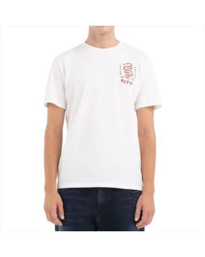 Replay Custom garage snake t -shirt - Weiß
