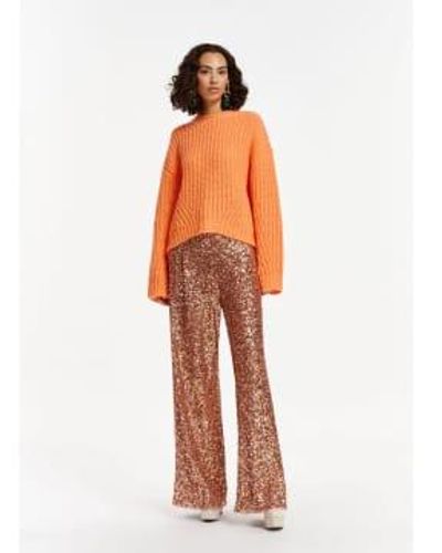 Essentiel Antwerp Entry Sequin Pants Tiger Blossom 38/10 - Orange