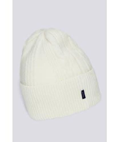GANT D2 Cable Knitted Beanie - White