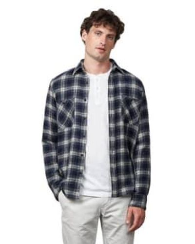 Hartford Paul check shirt / navy - Bleu