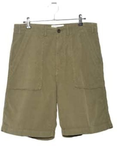 Universal Works Fatigue Short Summer Cord Bright Olive P26021 38 - Green