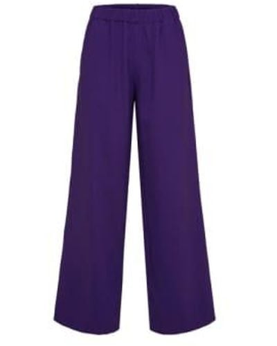 SELECTED Relaxed Trousers In Acai - Viola