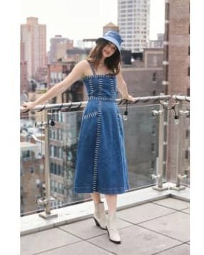 seventy + mochi Ella Dress Mid Vintage Uk 12 - Blue
