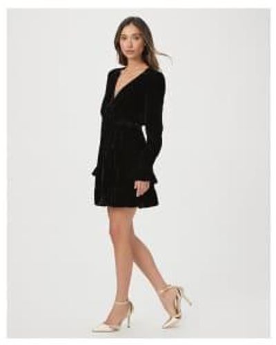 PAIGE Ysabel velvet wrap mini robe taille: l, col: - Blanc