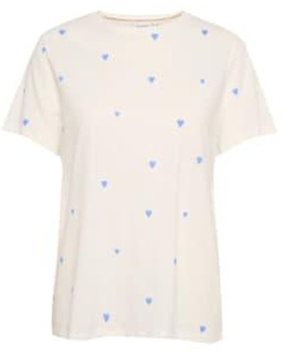 Saint Tropez Dagni-t-shirt in ultramarin-harts - Weiß