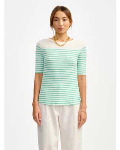 Bellerose Mias T-shirt Stripe 1 - Green