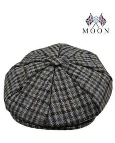 Dents Slate Dogtooth Check Abraham Moon 8-piece Tweed Cap L - Gray