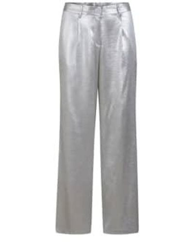 COSTER COPENHAGEN Silver Petra Wide Leg Trousers 34 - Grey