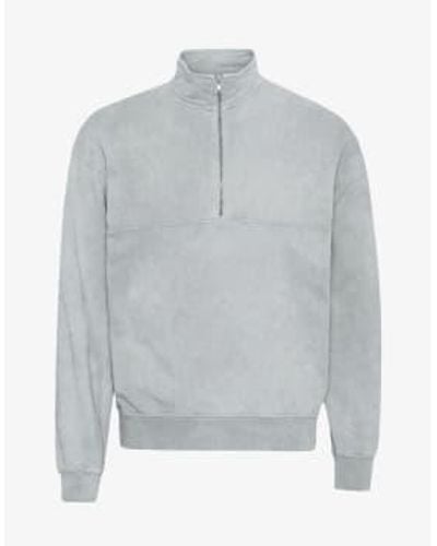 COLORFUL STANDARD Faded Organic Cotton Half Zip Sweastshirt M - Grey