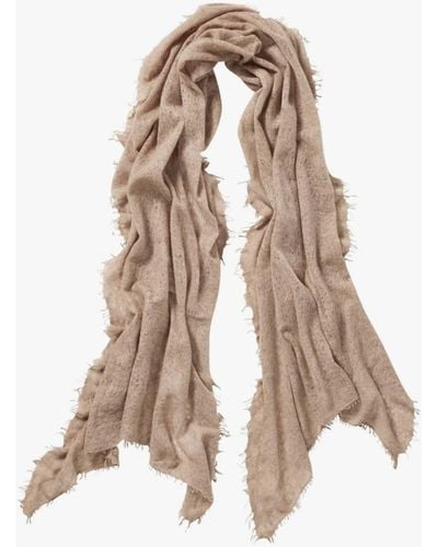 PUR SCHOEN Hand Felted Cashmere Soft Scarf Taupe Gift - Marrone