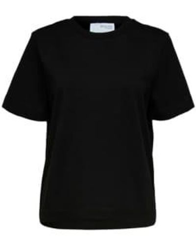 SELECTED Essential Boxy Tee - Black