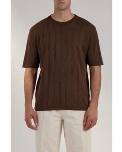 Daniele Fiesoli Ribbed Crew Neck T Shirt Extra Large - Brown