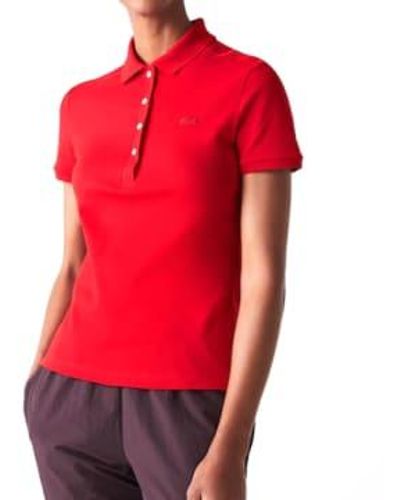 Lacoste Polo Slim Fit Donna Rosso - Rouge