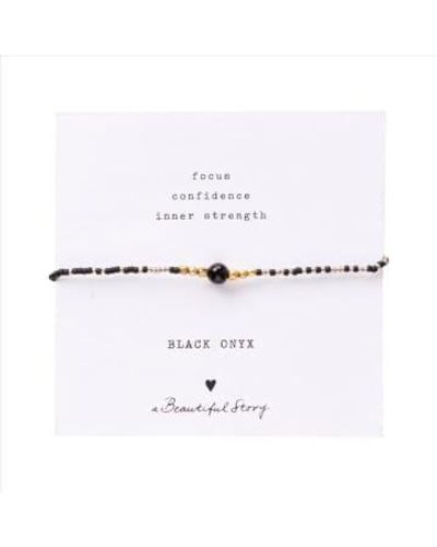 A Beautiful Story Bl23319 iris card onyx bracelet gc - Blanc